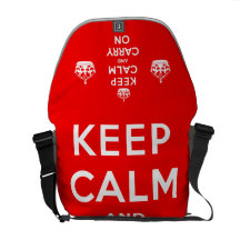 Red & KHAKI KEEP CALM AND CARRY ON Commuter Bag