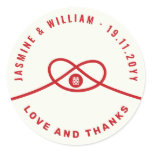 Red Knot + Double Xi Thank You Gift Favours Label stickers