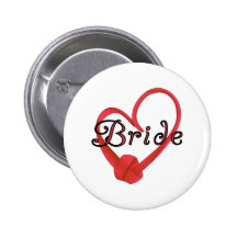 Red Knot Heart Bride Pins
