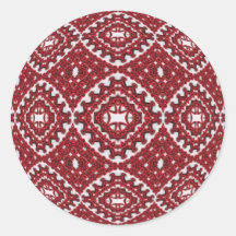 Red Knotted Round Sticker