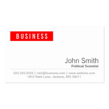 Red Label Political Scientist Business Card