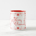 Red Lace Angels Merry Christmas Mug
