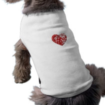Red Lace Heart Pet Tshirt