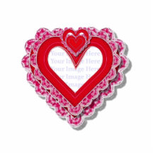 Red Lace Heart frame Photo Sculpture