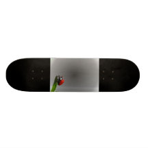 Red Lady Bug On Leaf - B&W Fading Background Skate Boards