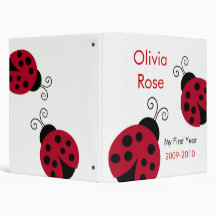 Red Ladybug Baby Photo Album First Year Binders
