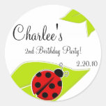 Red Ladybug Favour Tags Sticker