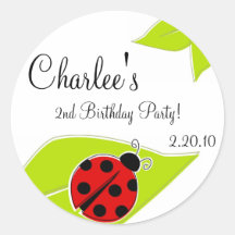 Red Ladybug Favour Tags Sticker