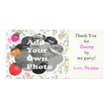 Red Ladybug Floral Party Thank You - Photo Cards