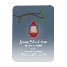 Red Lantern Jar Evening Save The Date Flexible Magnet
