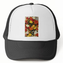 Red Large Bunch of Flowers, Auguste Renoir flowers Hat