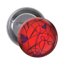Red Leafs Pinback Button