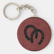 Red LEATHER Horse Shoe KEYCHAIN