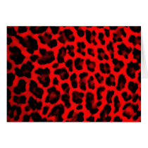 Red Leopard Print Greeting Card
