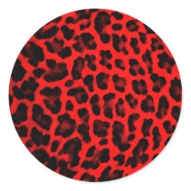 Red Leopard Print Stickers