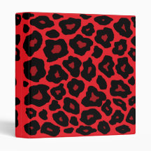 Red Leopard Vinyl Binder