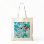 Red & Light Blue Butterfly Canvas Bag