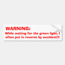 Red light warning bumper stickers