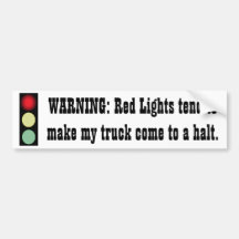Red Light Warning - Truck - Bumper Sticker