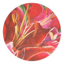 Red Lily Envelope Seal Sticker