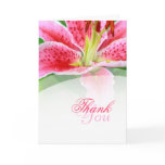 Red lily, floral thank you card