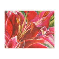 Red Lily Wedding Shower Invitation All Occasion Post Cards
