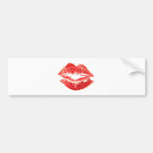 Red Lip Kiss Bumper Sticker