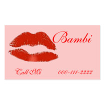 Red lip stick print Business Card