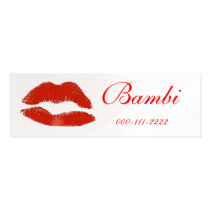 Red lip stick print Business Card