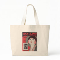 RED LIPS KISS MY BLUES AWAY CANVAS BAGS