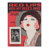 Red lips kiss my blues away posters