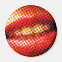 Red lips pop art style fridge magnets