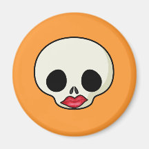 Red Lips Skull Magnet