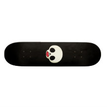 Red Lips Skull Skate Deck