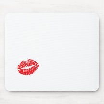 Red Lipstick Kiss Mouse Pads