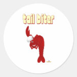 Red Lobster Chef Tail Biter Round Stickers