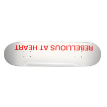 Red Logo Natural Skateboard