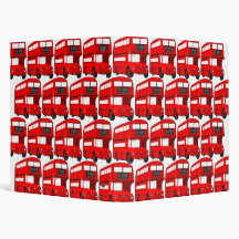 Red London Double Decker Bus Wallpaper 3 Ring Binders