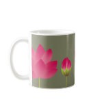 Red lotus blossoms custom name bridal coffee mug