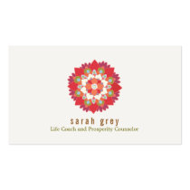 Red Lotus Flower Health and Wellness Business Card business cards