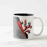 Red Love Birds On Sakura Tree Mugs