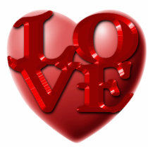 Red LOVE Heart Romantic (sculpted) Magnet Photo Sculptures