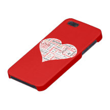 Red Love Heart Typography iPhone 5 Cases