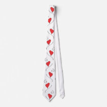 Red Love Hearts and Swirls Tie ties