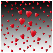 Red Love Hearts. Pattern. Photo Cutout