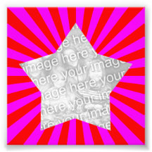 Red Magenta Starburst Frame Photo