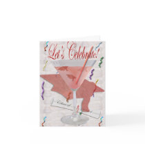 Red Martini Graduation Invitation Card