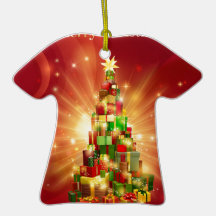 Red Merry Christmas Gift Tree Design Christmas Tree Ornaments