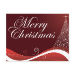 Red Merry Christmas postcards
