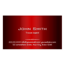 Red Metal Travel Agent Business Card